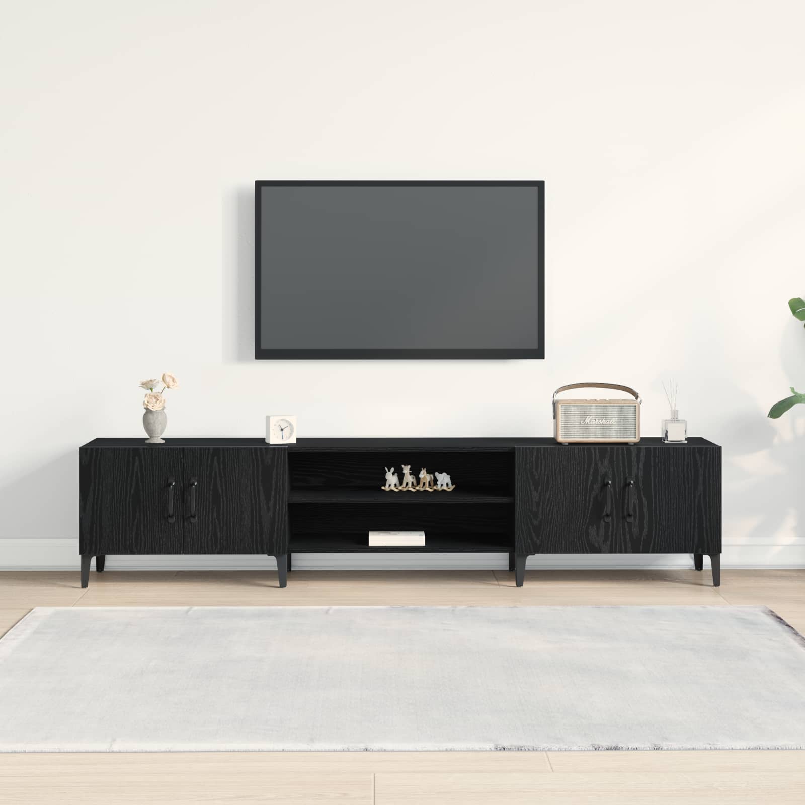 Televizní skříň Černý dub 180 x 31,5 x 40 cm kompozitní dřevo - obrázek 4