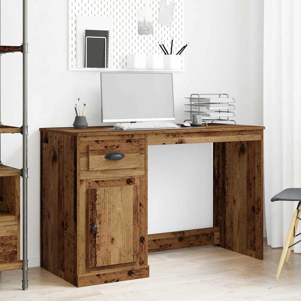 Bureau vidaXL avec rangement en vieux bois 50x115x75 cm en bois aggloméré