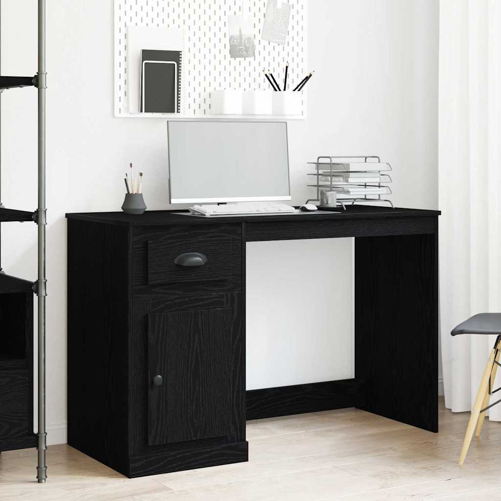 Bureau avec rangement Chêne noir 50x115x75 cm Bois reconstitué