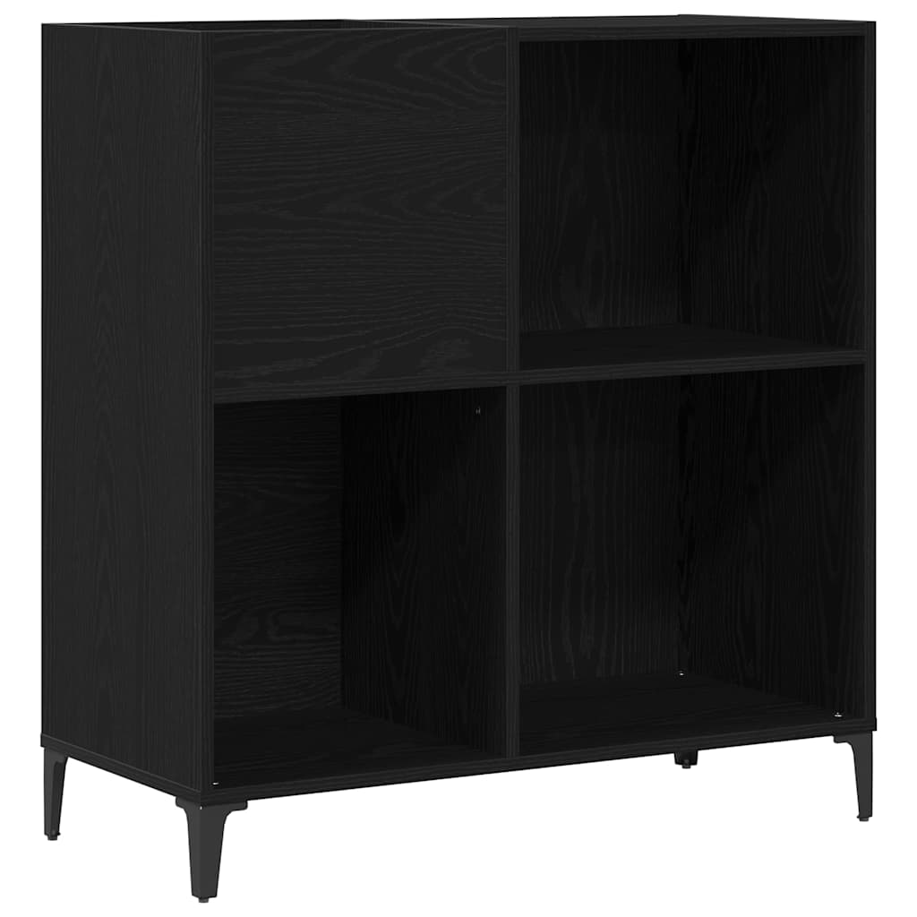 Levykaappi Musta Tammi 84,5x38x89 cm Tekninen Puu