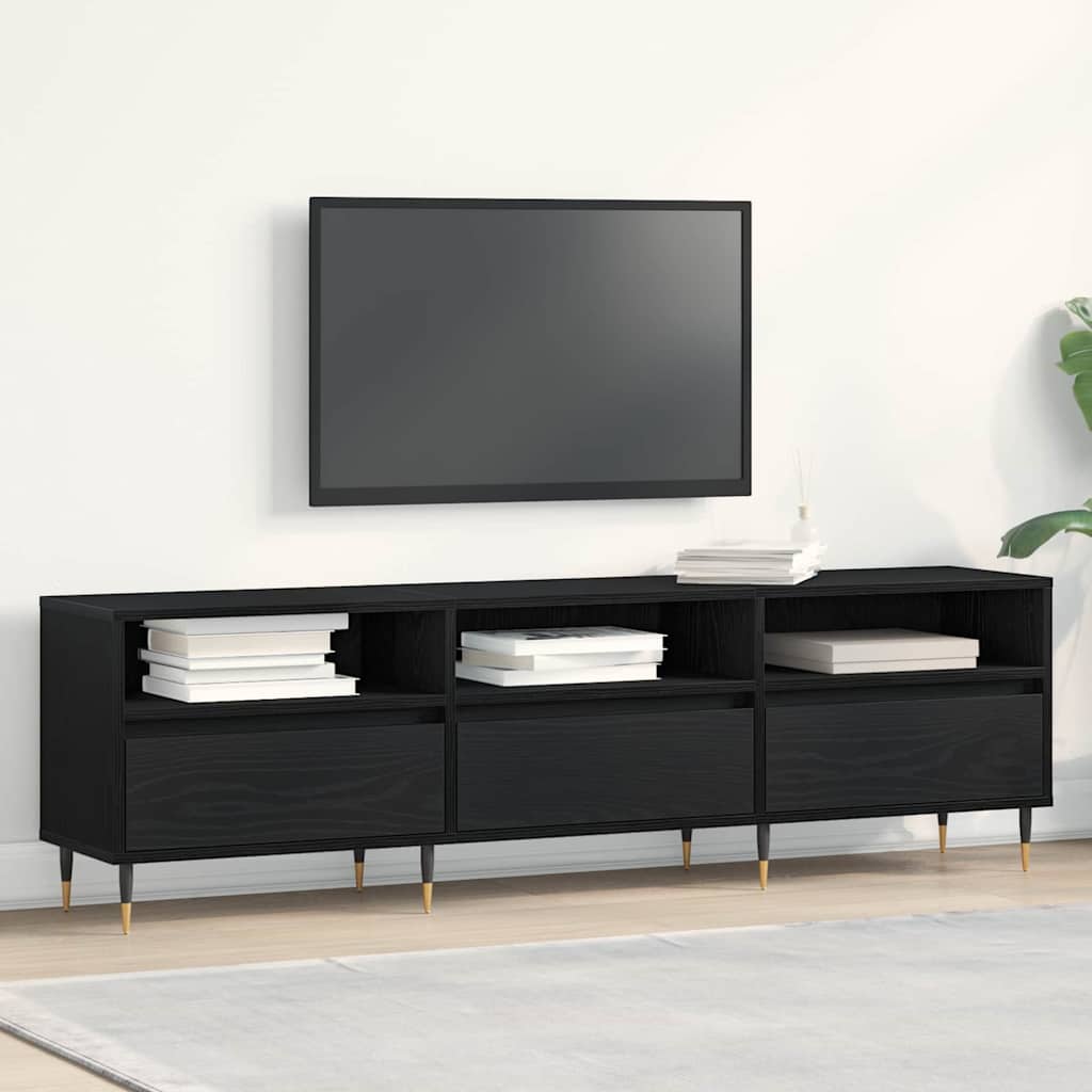 TV Kapid Must Okkal 150x30x44,5 cm Käsitööpuust