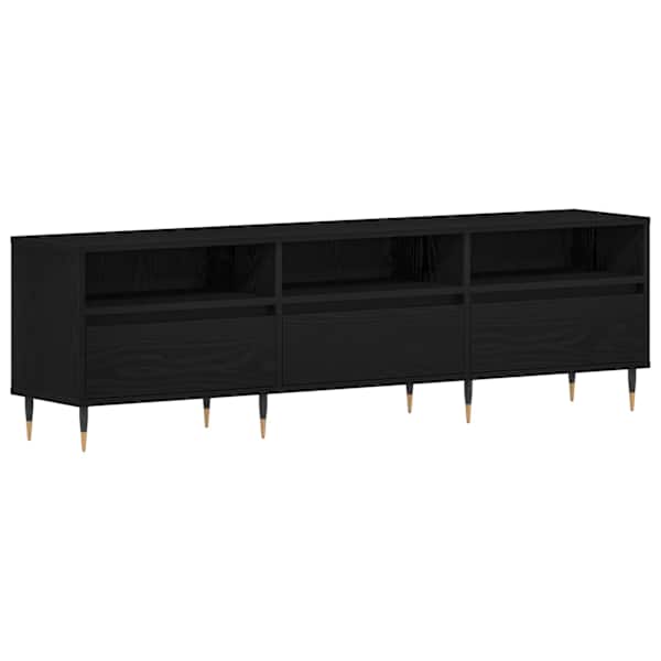 vidaXL Telerikapp 150 x 30 x 44,5 cm Must tamm Tehispuit