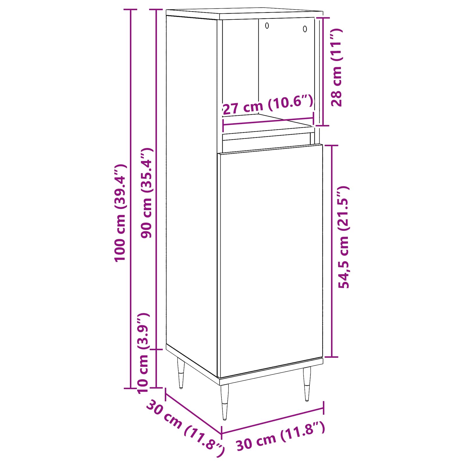 Bathroom Cabinet size guide