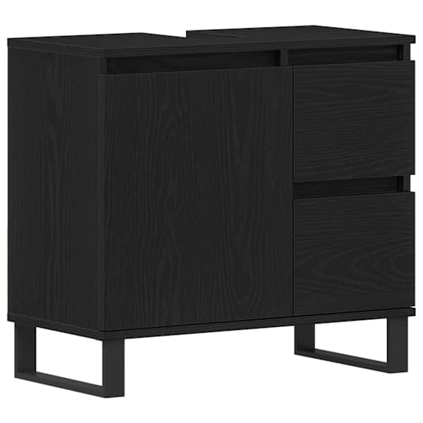 vidaXL Vannitoa kraanikausi kapp Must tamm 65 x 33 x 60 cm Tehispuit