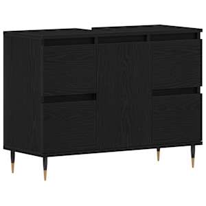 vidaXL Vannitoa kraanikausi kapp Must tamm 80 x 33 x 60 cm Tehispuit