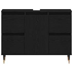 Skříňka pod umyvadlo Černý dub 80 x 33 x 60 cm kompozitní dřevo - obrázek 6