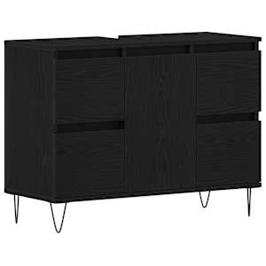 vidaXL Vannitoa kraanikausi kapp Must tamm 80 x 33 x 60 cm Tehispuit