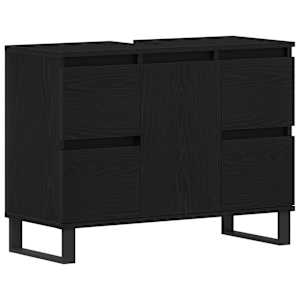vidaXL Vannitoa kapp Must tamm 80 x 33 x 60 cm Tehispuit