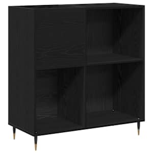 vidaXL Plaadikapp Must tamm 85 x 38 x 89 cm Tehispuit