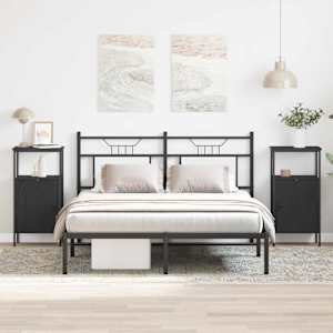 Noční skříňka 2 pcs Černý dub 41 x 31 x 80 cm kompozitní dřevo - obrázek 4