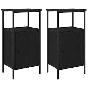 Noční skříňka 2 pcs Černý dub 41 x 31 x 80 cm kompozitní dřevo - obrázek 6