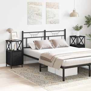 Nočna omarica s predalom 2 pcs Črna Orehovina 34 x 35,5 x 70 cm