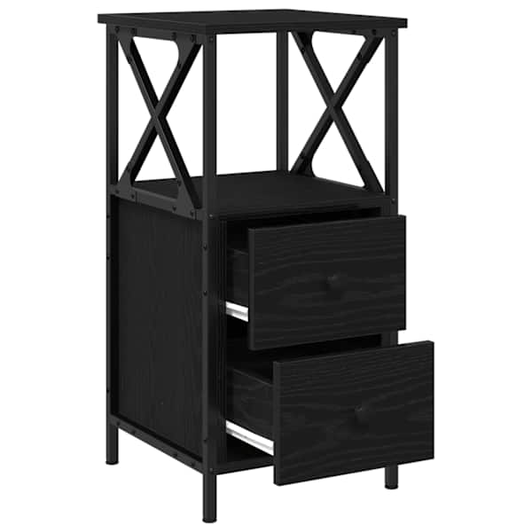 vidaXL &Ouml;&ouml;lambi kapp 2 tk Must tamm 34 x 35,5 x 70 cm Tehispuit