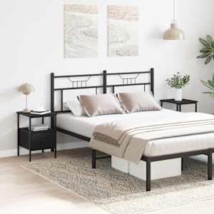 Nočna omarica s predalom 2 pcs Črna Orehovina 34 x 36 x 50 cm