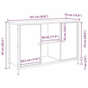 Sestava TV skříněk Nástěnný Artisanový dub 101 x 35 x 65 cm - obrázek 10