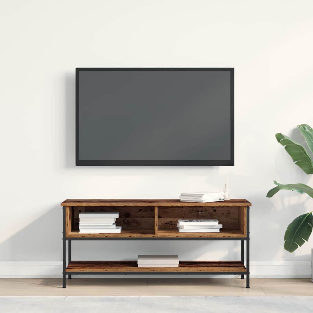 TV Kapp Vana Puit 100x35x45 cm Töödeldud Puit ja Teras