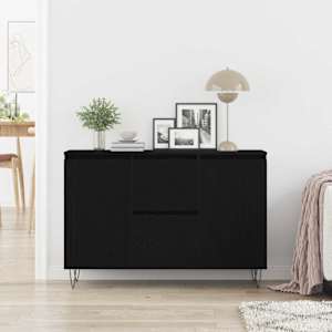 Servírovací skříň Černý dub 101,5 x 35 x 70 cm kompozitní dřevo - obrázek 4
