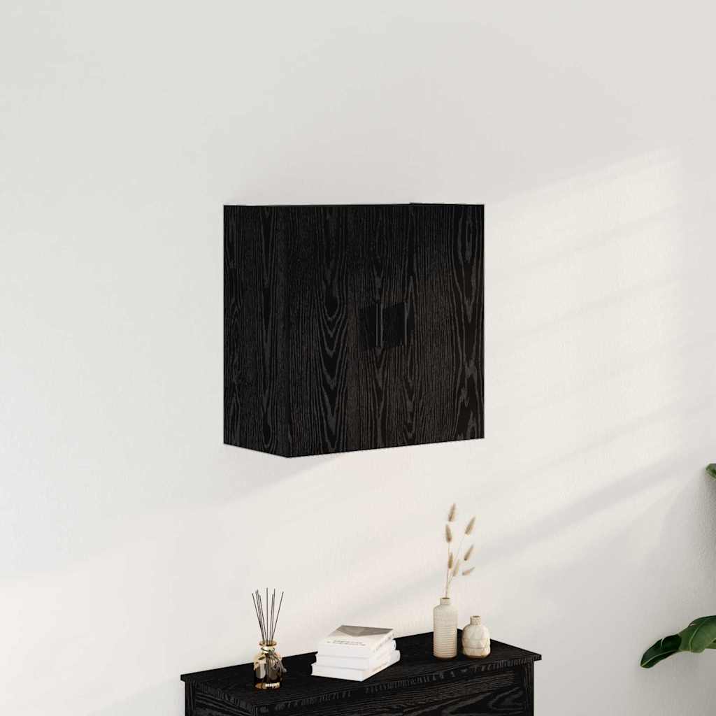 Vægskab Sort egetræ 60x31x60 cm Konstrueret træ