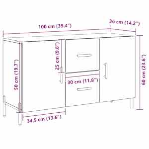 Servírovací skříň Černý dub 100 x 36 x 60 cm kompozitní dřevo - obrázek 12