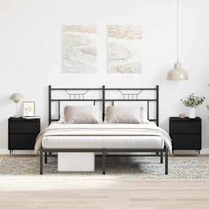 Nočna omarica s predalom 2 pcs Črna Orehovina 40 x 35 x 50 cm