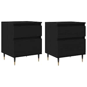 Noční skříňka 2 pcs Černý dub 40 x 35 x 50 cm kompozitní dřevo - obrázek 2