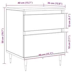 Noční skříňka 2 pcs Černý dub 40 x 35 x 50 cm kompozitní dřevo - obrázek 14