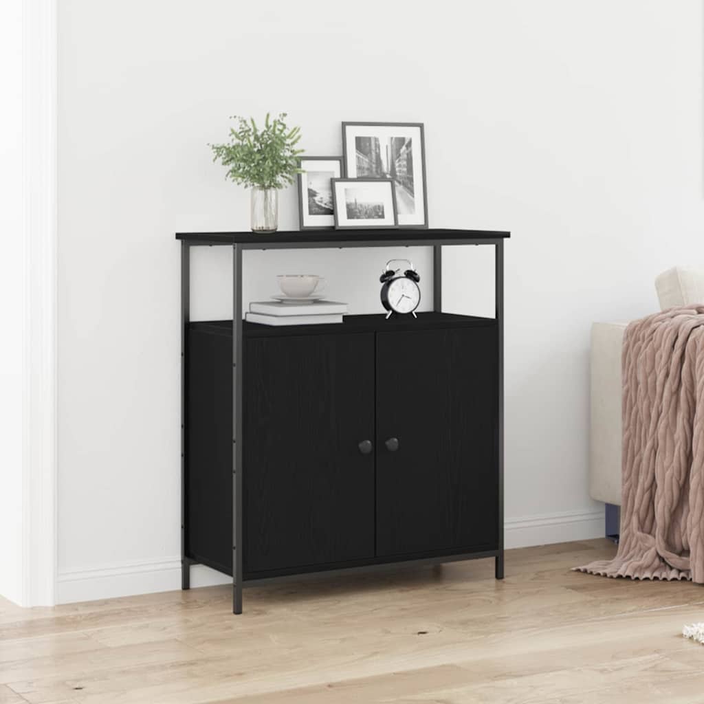 Zásuvkový stolík Čierny Dub 70x30x80 cm Zložené drevo 862972