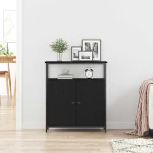 Servírovací skříň Černý dub 70 x 30 x 80 cm kompozitní dřevo - obrázek 4