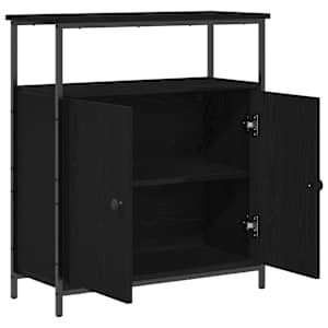 Servírovací skříň Černý dub 70 x 30 x 80 cm kompozitní dřevo - obrázek 5