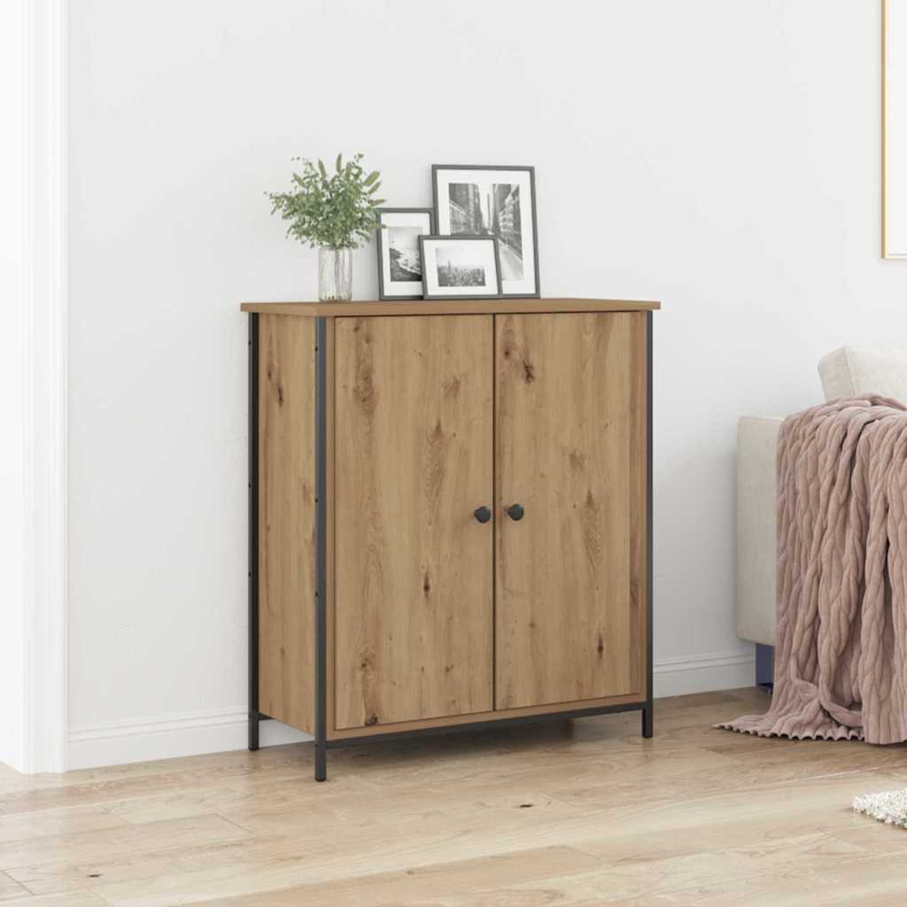 Kõrvalkapp Käsitsi valmistatud tamm 70x30x80 cm Töötlemispuu ja teras