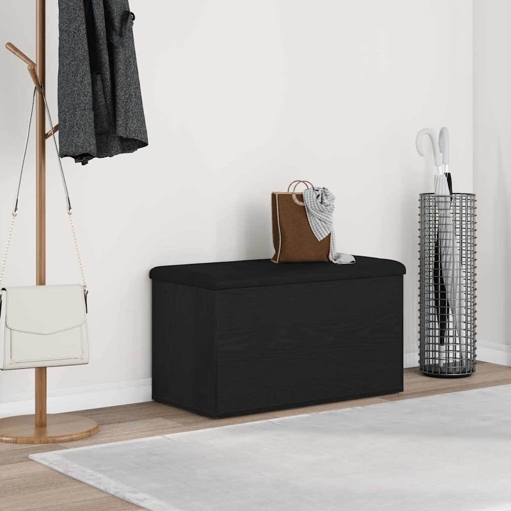 Banc de rangement vidaXL Chêne Noir 80x40x45 cm Bois reconstitué