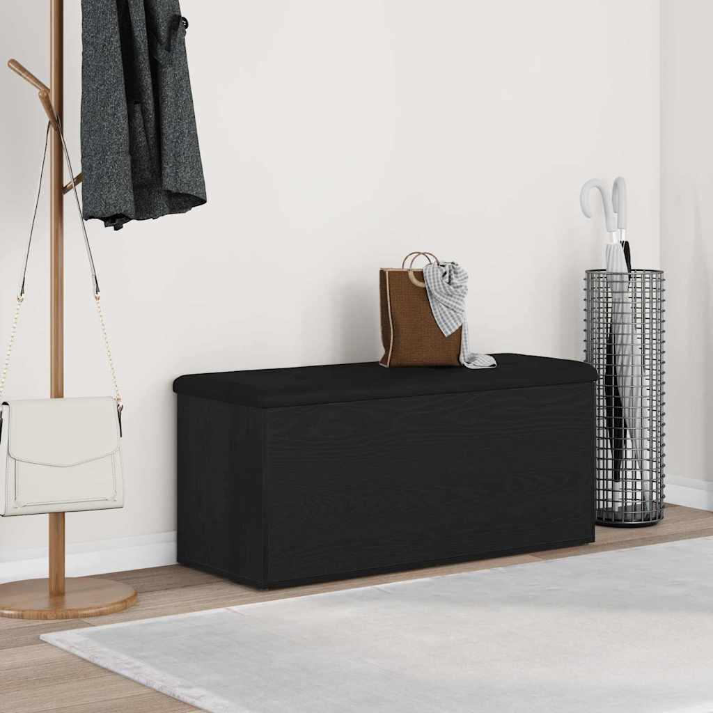 Banc de rangement vidaXL Noir Chêne 100x40x45 cm Bois d'ingénierie
