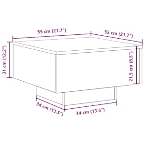 Konferenční stolek Staré dřevo 55 x 55 x 31 cm kompozitní dřevo - obrázek 11
