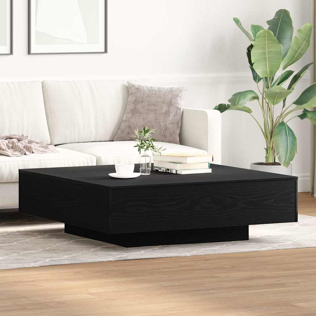 Маса за кафе Черен дъб 100x100x31 см Изкуствено дърво