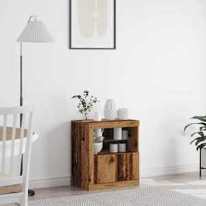 LED bočni predalnik Rjava 60,5 x 37 x 67 cm Konstruiran les