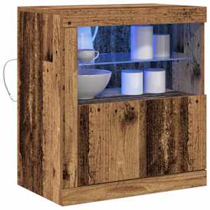 LED komoda Hnědá 60,5 x 37 x 67 cm kompozitní dřevo - obrázek 3