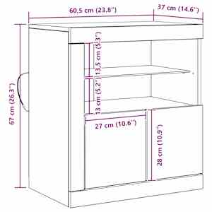 LED komoda Černá 60,5 x 37 x 67 cm kompozitní dřevo - obrázek 15