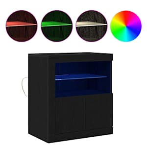 LED komoda Černá 60,5 x 37 x 67 cm kompozitní dřevo - obrázek 4