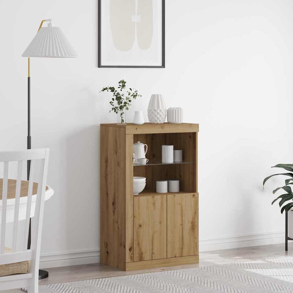 Sideboard med LED Lys Artisan Eg 60,5x37x100 cm