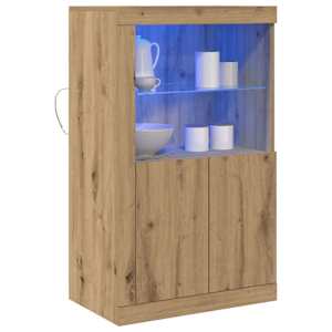 LED komoda Artisanový dub 60,5 x 37 x 100 cm kompozitní dřevo - obrázek 3