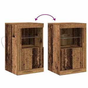 LED komoda 2 pcs Staré dřevo 41 x 37 x 67 cm kompozitní dřevo - obrázek 13