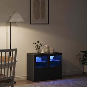LED komoda 2 pcs Černý dub 41 x 37 x 67 cm kompozitní dřevo - obrázek 5