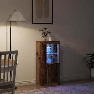 LED komoda Hnědá 41 x 37 x 100 cm kompozitní dřevo - obrázek 5