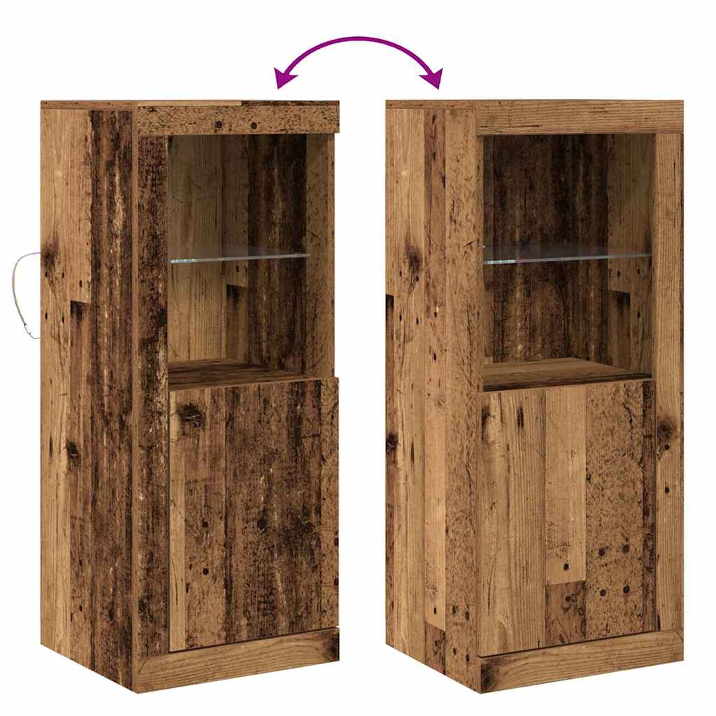 LED bočni predalnik Rjava 41 x 37 x 100 cm Konstruiran les - slika 13