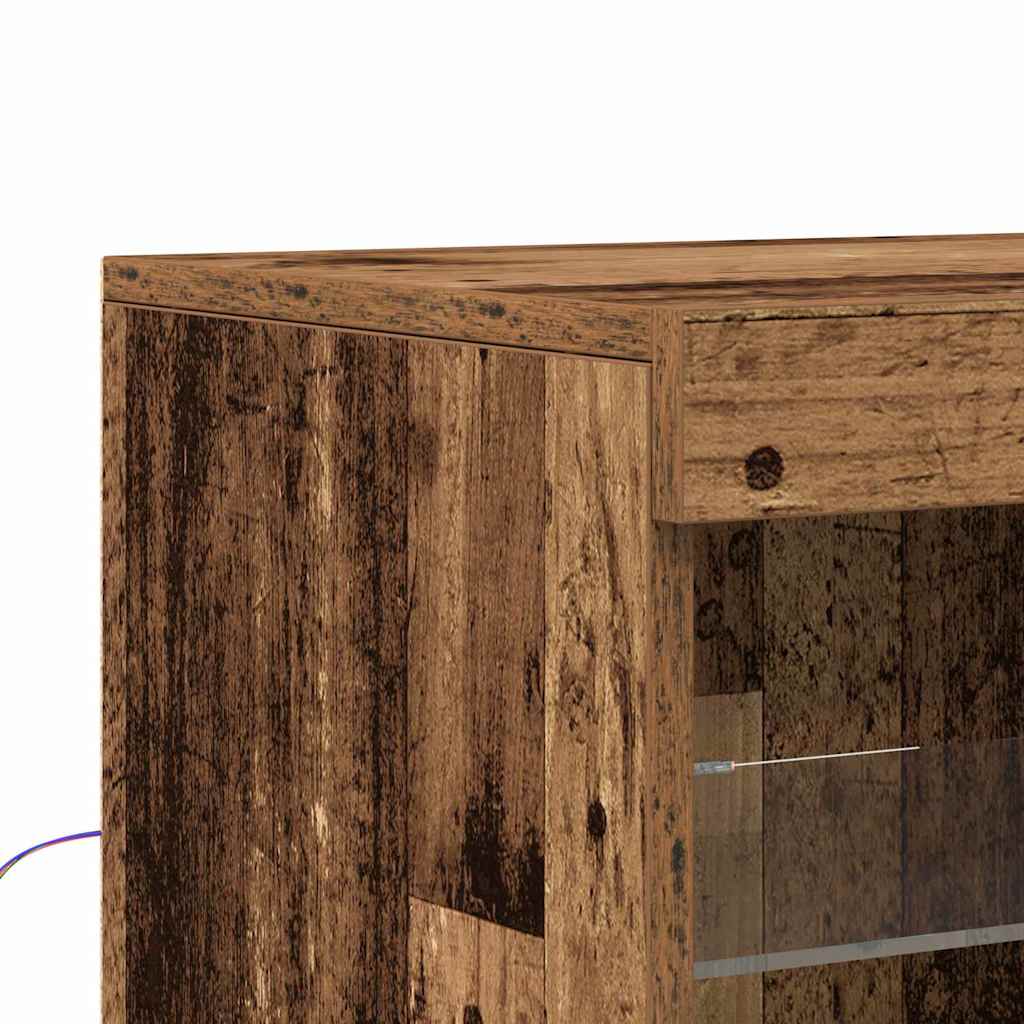 Old Wood LED világítással ellátott Könyvespolc 60x37x67 cm 