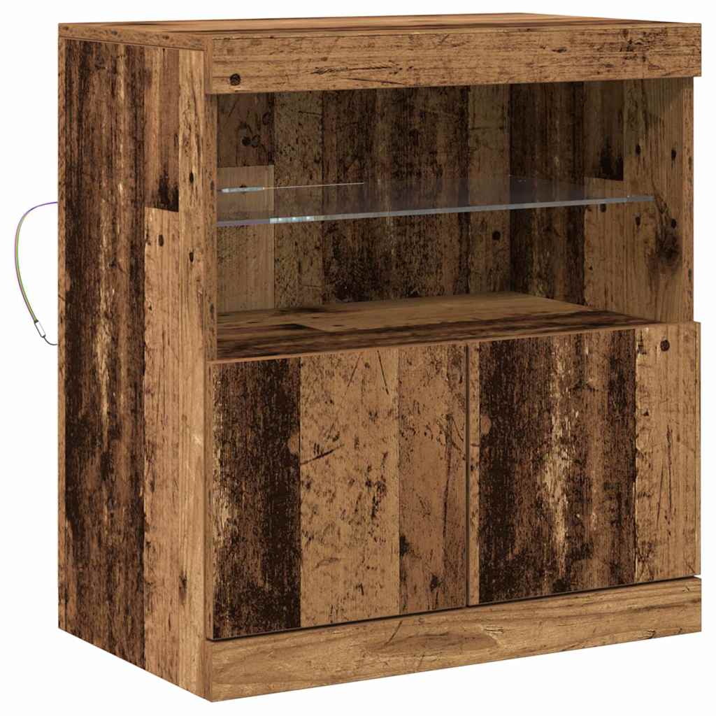 Old Wood LED világítással ellátott Könyvespolc 60x37x67 cm 