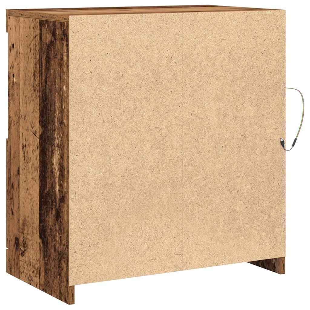 Old Wood LED világítással ellátott Könyvespolc 60x37x67 cm 