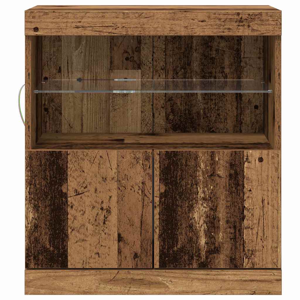 Old Wood LED világítással ellátott Könyvespolc 60x37x67 cm 