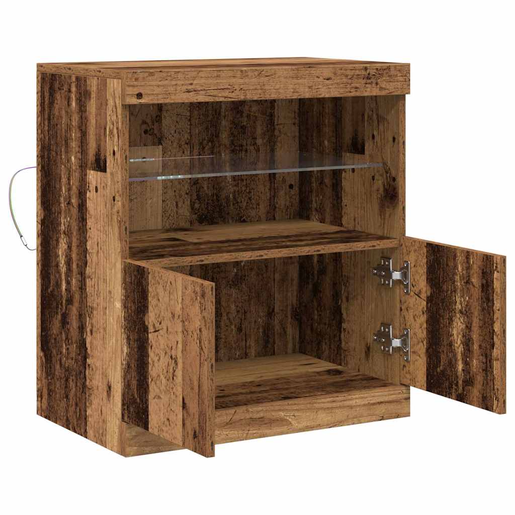Old Wood LED világítással ellátott Könyvespolc 60x37x67 cm 