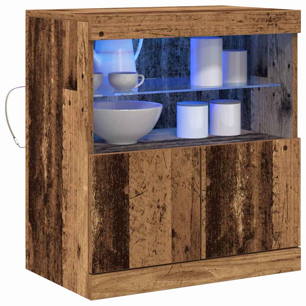 Old Wood LED világítással ellátott Könyvespolc 60x37x67 cm 